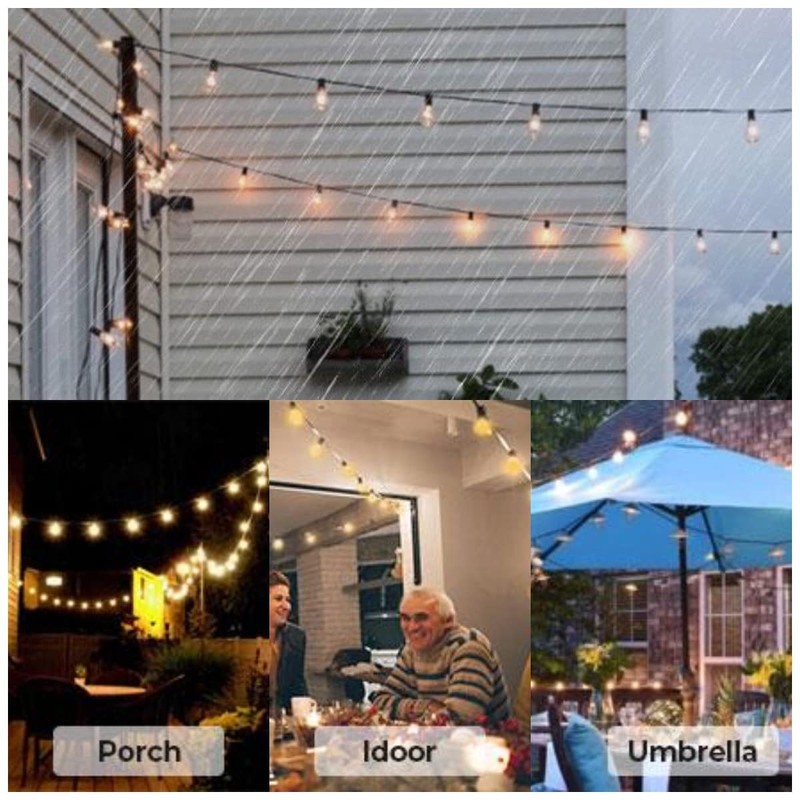 Outdoor String Lights, 25FT Patio Lights with 13 Shatterproof G40