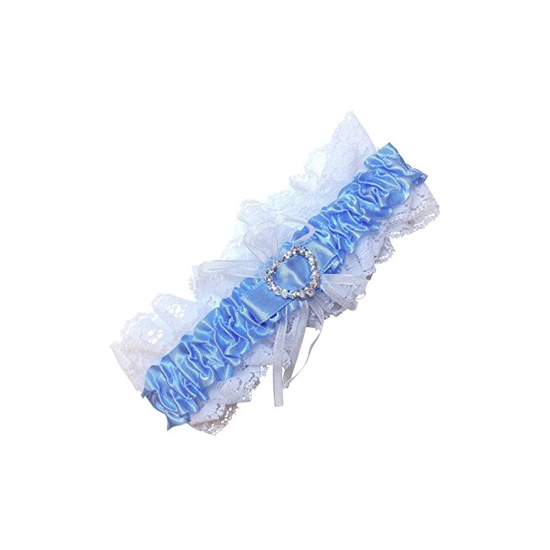 Wedding Bridal Hen Night Do White Blue Satin Ribbon Lace