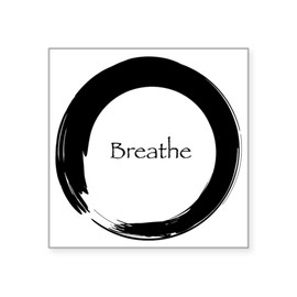 CafePress Enso with Breathe Sticker Square Bumper Sticker Car Decal