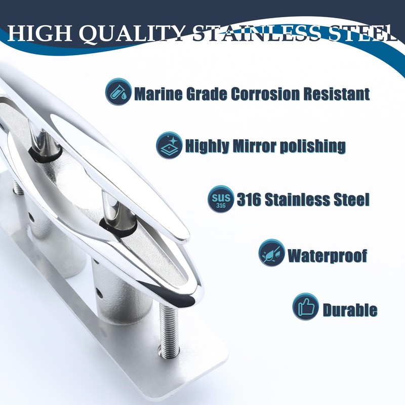 SHENGHUISS Boat Pull Up Deck Cleat 316 Stainless Steel Retractable