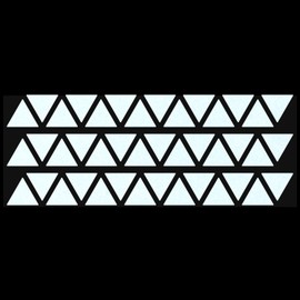LiteMark Reflective White 1 Inch Triangle Sticker Decals for Helmets, Bicycles, Strollers, Wheelchairs and More - Pack of 42