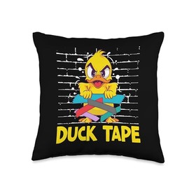 Funny Duck Tape Duct-Taped Repairman Engineering Handyman Throw Pillow