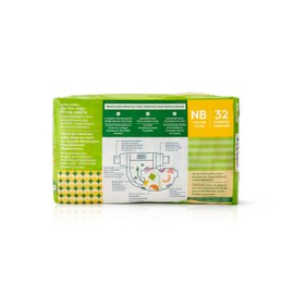 Babyganics Diapers, Size 1 (18-14 lbs) 232 Count, Ultra Absorbent, Unscented, Made Without Chlorine, Latex