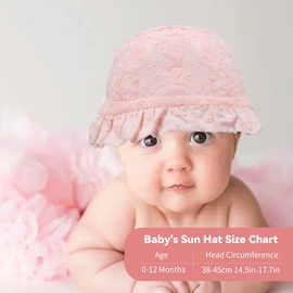 Fjquamitix Baby Sun Hat with Hidden Patterns，Baby Summer Hats,Summer Toddler Kids Beach Hats for Girls 0-1 Year (UK, Age, One Size, Pink)