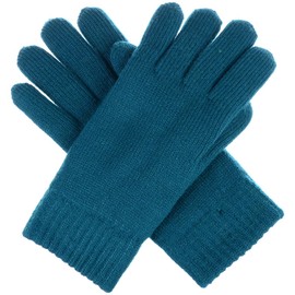 Be Your Own Style BYOS Winter Womens Toasty Warm Plush Fleece Lined Knit Gloves, 14 Solid Colors (Teal)