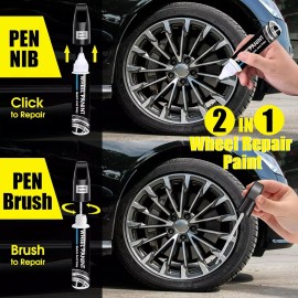 Evlisrtpk Matte Black Wheel Rim Touch Up Paint Repair Kit Universal for Car Chips Nicks