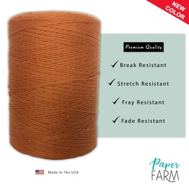 100% Cotton Loom Warp Thread (Vintage Orange), 8/4 Warp Yarn (800 Yards), Perfect for Weaving: Carpet, Tapestry, Rug, Blanket or Pattern - Warping Thread for Any Loom