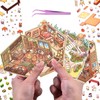 4Pcs 3D Fun Mini House Stickers with Tweezers Make Your
