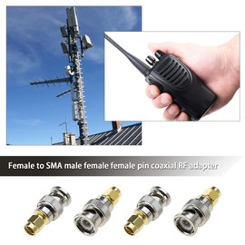 SING F LTD 4pcs BNC Male to SMA Male Straight Plug Converter Adapters RF Coaxial Connectors for Antenna Cable Ham Radio Transceivers