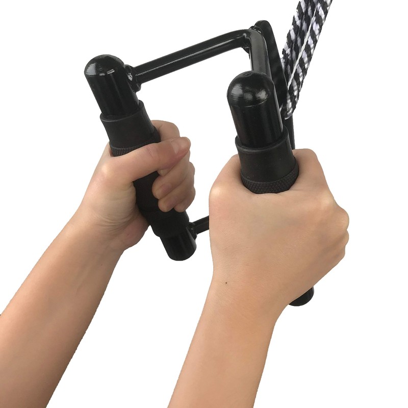 CAP Barbell Double D Handle with Rubber Grips, Black