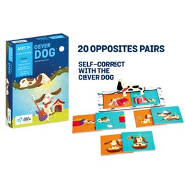 Chalk and Chuckles Clever Dog, Fun Opposites Puzzle Self Correcting Matching for Preschooler Ages 3 to 6 Years