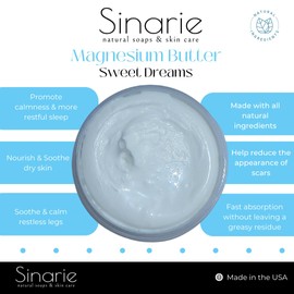 Sweet Dreams Magnesium Emulsified Body Butter, 4 oz., 1 Count | Mango Butter | Premium Magnesium Oil | Natural Ingredients | Magnesium Lotion