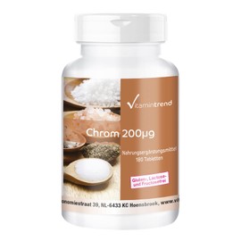 Chrome 200mcg - Chrome Picolinate - 180 Tablets - For 6 Months - Vegan - High Dose