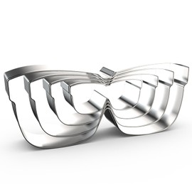 Glasses Sunglasses Cookie Cutter Set for Baking, 5/4/3/2 inch, 4 Piece, Stainless Steel