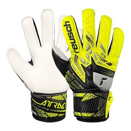 Reusch Attrakt Starter Goalie Gloves, Soccer Goalkeeper Gloves Breathable, Flexible, Durable, for Artificial Grass & Hard Surfaces, Adult Unisex, Size 9, Black & Yellow