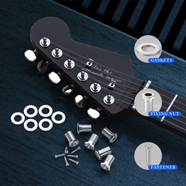 Guitar Tuners String Tuning Pegs Keys, Set of 6 Right Hand Guitar Tuners, 1：15 Polished Chrome Guitar Tuning Machines Electric, Folk or Acoustic Guitars – Chrome PRO