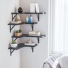 CACASO 5 Pack Floating Shelves, Rustic Wood, Black