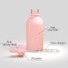 seafulee 24 Pack 2 oz Pink Coated Glass Dropper Bottles