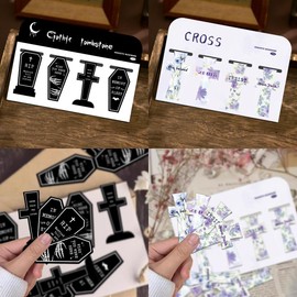Lumbor37 Marcadores Magnéticos 8P, Marcapáginas de Libros, Un Estilo Que Combina La Estética Oscura y La Frescura Floral, Ideal para Marcar Páginas de Libros, Cuadernos y Revistas