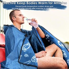 Catalonia Waterproof Stadium Blanket, Windproof Wearable Poncho for Football Sideline & Sports Events for Fans, Portable, Durable Outdoor Blanket for Camping & Tailgating