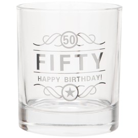 Maturi Spirit Glass with 50th Birthday Inscription Boxed