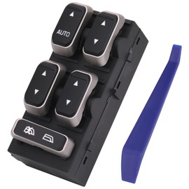 Obaee Front Left Driver Side Power Master Window Switch Compatible with Lincoln Town Car 2003 2004 2005 2006 2007 2008 2009, Replace OE 5W1Z-14529-BA, 901-326, 3W1Z14529BA