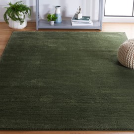 SAFAVIEH Revive Collection Area Rug - 8' x 10', Green, Solid Design, Non-Shedding & Easy Care, Ideal for High Traffic Areas in Living Room, Bedroom (REV102Y)