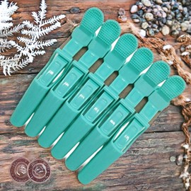 Moneyful dyed gloves dyeing container colorful crocodile teeth beauty salon pin 6P set 24 pieces MF mint / 머니풀 염색장갑 염색용기 컬러풀 악어이빨 미용실 집게핀 6P세트 24개 MF 민트