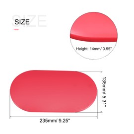 sourcing map Exercise Core Sliders, Oval Glider Discs with Feet Covers, Dual Sided Usage in Home Gym for Full Body Workout, Red