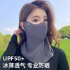 2025 New Summer Cycling UV Protection Neck Gaiter for Girls (Ice Silk) Thread 115 Black Open Face 10ea