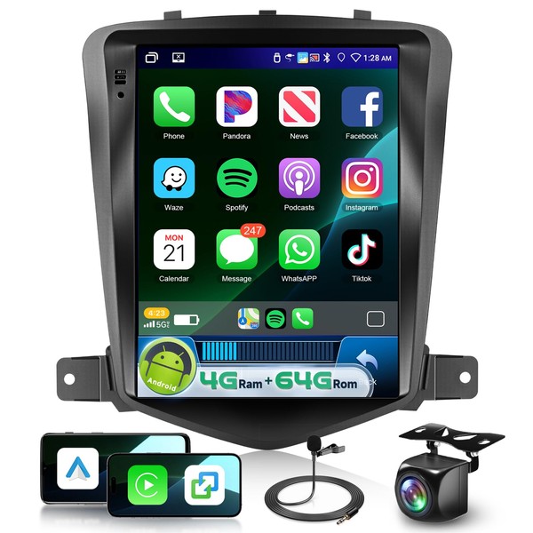4G+64G Car Radio for Chevy Cruze 2009-2014 with DSP Wireless