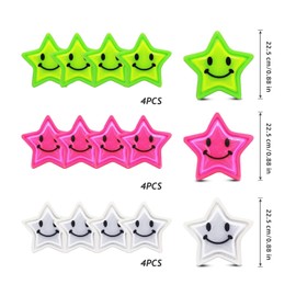 TERJBG Pack of 12 Spoke Reflectors Bicycle Children Bicycle Accessories Children Bicycle Spokes Colourful Bike Spoke Clicker Spoke Reflective Stars Bicycle Decoration Clip