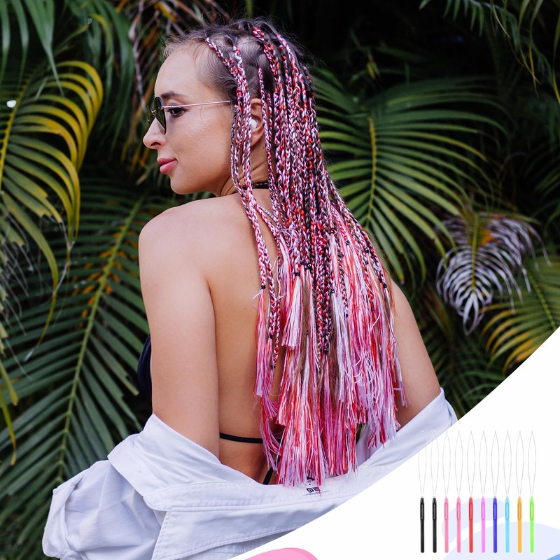 10 Pcs Hair Extension Loop Needle Threader Micro Link Loop