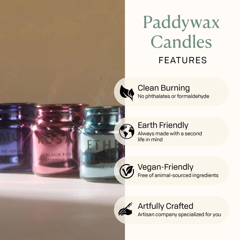 Paddywax Chroma Scented Candle with Lid in Reusable Metallic Etched