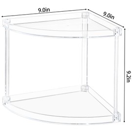 Yieach Clear Acrylic Bathroom Corner Shelf, 2 Tier bathroom counter organizers and storage Tray for Makeup,Perfume,Skincare Organizer Shelf & Vanity Storage for Bedroom and Spice Racks for Kitchen