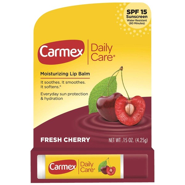 Carmex Click-Stick Moisturizing Lip Balm SPF 15 Cherry 0.15 oz (Pack of 9)