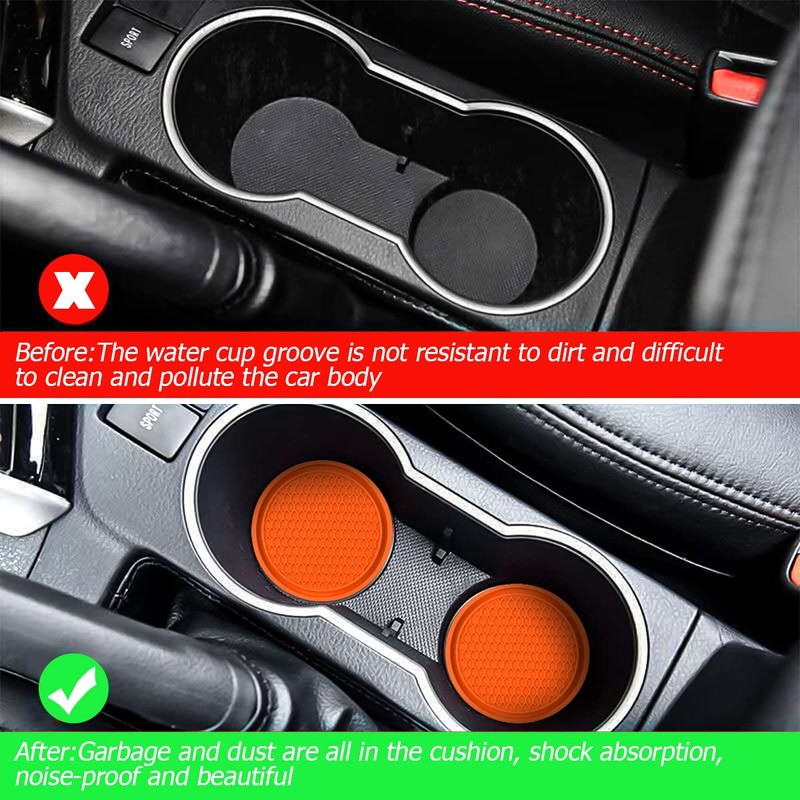 Car Cup Holder Coaster, 4 Pack Non-Slip Insert Coasters, Universal