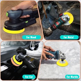 133 Piece Polishing Attachment Cordless Screwdriver Car Set - Polishing Sponges Pads, 75 mm Sanding Discs Wet Sandpaper, Polishing Set for Polishing Machine for Polishing, Grinding, Waxing