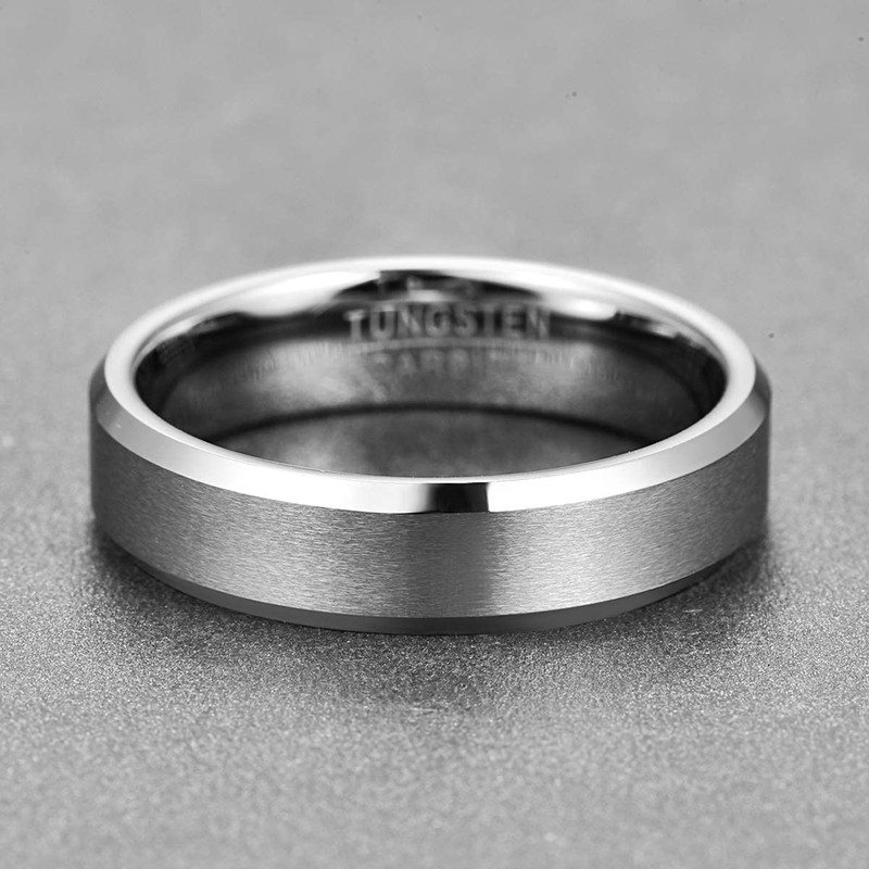 NUNCAD Tungsten Silver / Black / Gold-Plated Ring, 4 mm