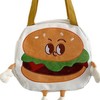 Sling Handbags Canvas Cute Hamburger Shaped Diagonal Shoulder Bag for