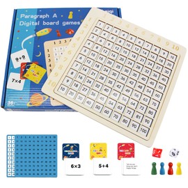 Ryvera Multiplication Board Multiplication Board, 1 x 1 Maths Learning for Primary Schools, Number Learning Game Tasks, Montessori Children's Counting Toy, Calculating Game Fun for Children Students