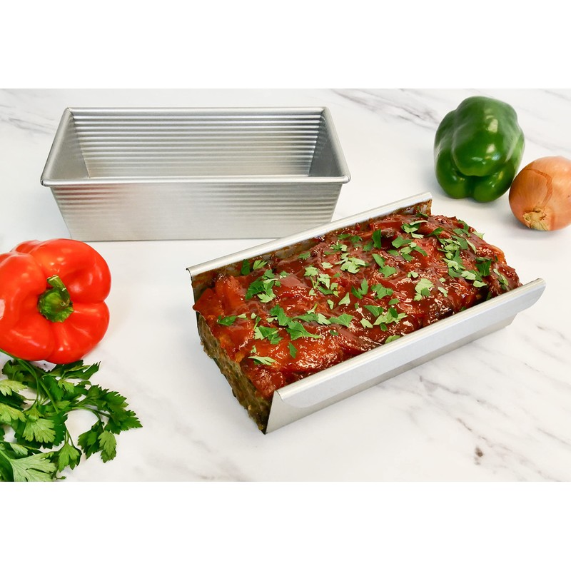 USA Pan Bakeware Aluminized Steel Meat Loaf Pan with Insert