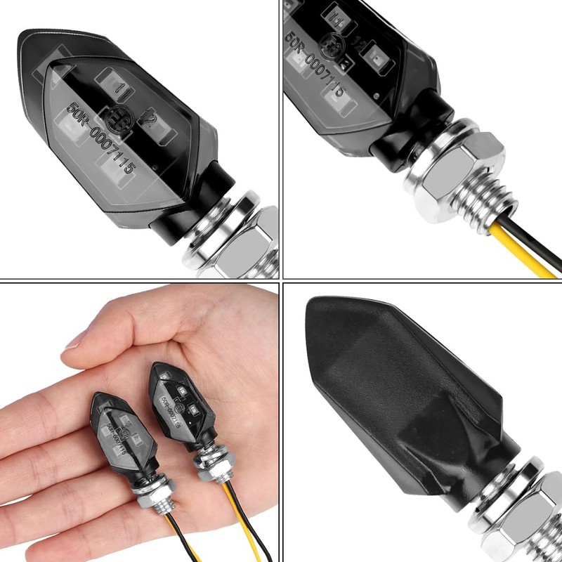 LOPHE Pack of 4 LED Motorcycle Indicators, 12 V Motorcycle