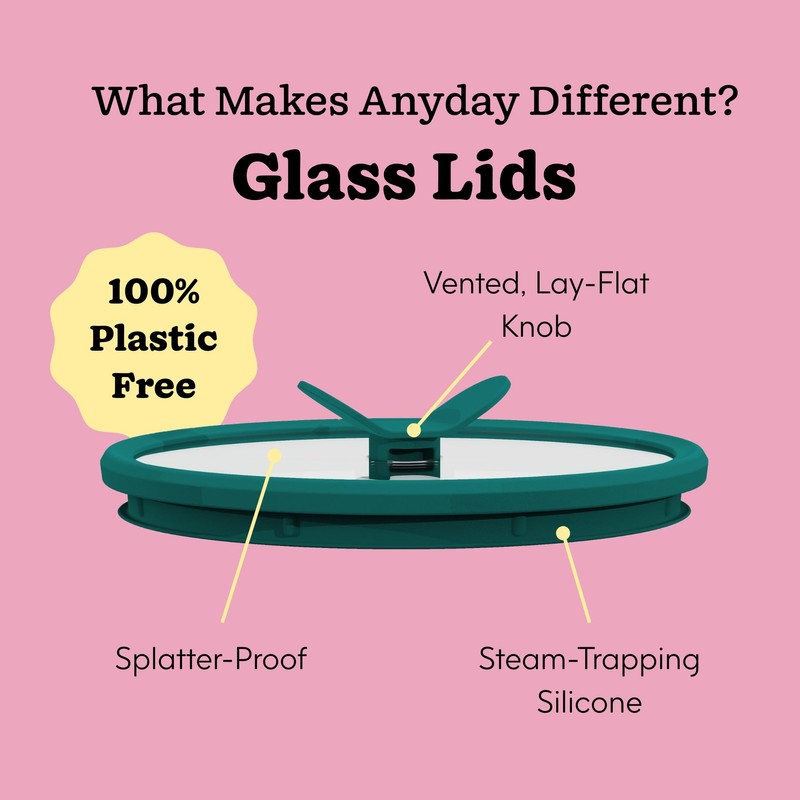 Anyday 2-Pack (2-Cup) Glass Food Storage Set with Glass Lids
