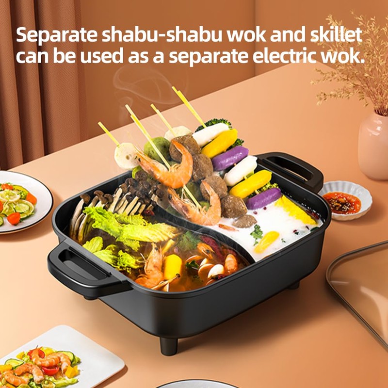 AORAN Smokeless Electric Hot Pot & Grill Combo, Large 9.5"x29"