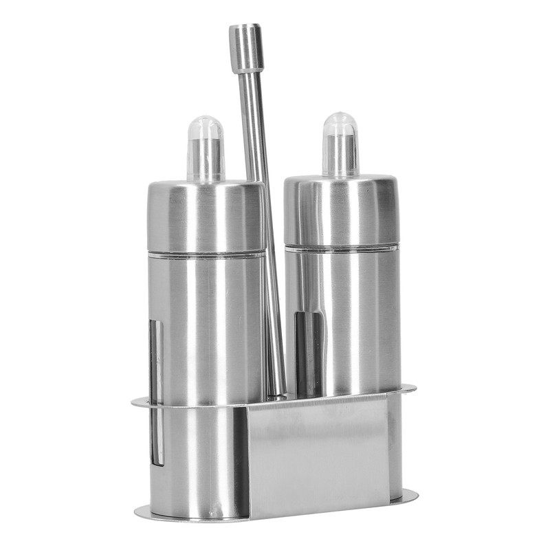 Stainless Steel Condiment Container Canister Set Seasoning Soy Bottle Kitchen