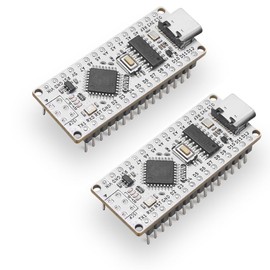 IoTCrazy Upgraded Nano Compatible with Arduino Nano 3.0 Dev Board, USB Type-C, Pre-Soldered Headers, ATmega328P 5V 16MHz (2PCS)