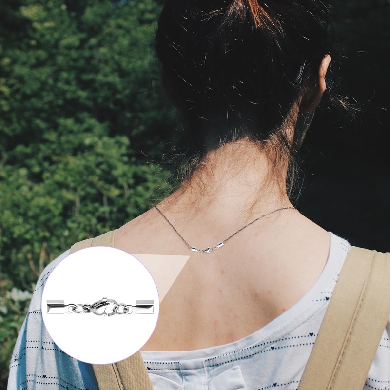 Molain 20pcs Lobster Claw Clasps with Fold Over Cord Ends,