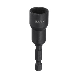 sourcing map Magnetic Nut Driver 1/2" x 1/4" Quick Change Hex Shank Magnetic SAE Nut Driver CRV Steel for Impact Drive Nuts Bolts Driver Bit Set for Drill