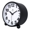 Lafocuse Analogue Alarm Clock, No Ticking, Metal Black 3D Numbers,